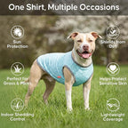 KYEESE 2Pack Dog Shirt, Lightweight Sun Protection Sleeveless Dog T Shirts for Small Medium Dogs Boy, Breathable Pet Reflective Tank Top Summer Dogs Clothes for Outdoor Walking, Grey+Sky Blue, XL