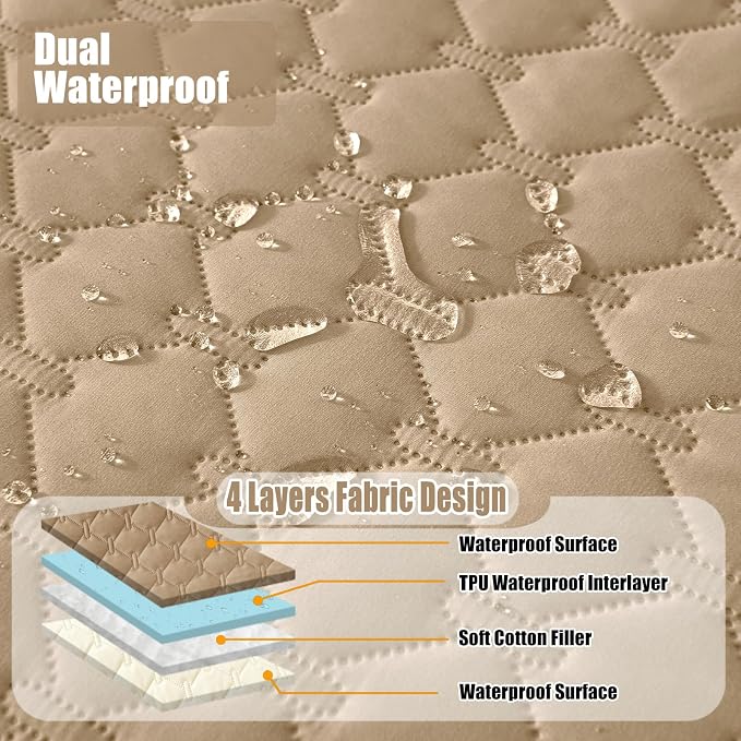 Smiry Waterproof Dog Bed Cover Blanket, Reversible Pet Blanket | Soft Reversible, Washable Leakproof Cats Dogs Couch Cover for Sofa, Couch, Furniture (82x82 Inch)