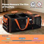 Expandable Extra Large Cat Carrier for 2 Cats with Litter Box for Kitten, Large Cat Small Dog Pet - Collapsible Double Cat Large Pet Carrier for Car Travel Outdoor Camping