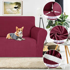 ZNSAYOTX Oversized Super Stretch Couch Cover (92"-115"), New Universal Sofa Covers Comfortable & Durable, Dog Cat Pets Friendly Extra Large Spandex Sofa Slipcovers (Wine Red, XL Sofa)