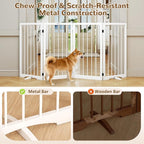 32" Extra Tall Free Standing Dog Gate Indoor, Foldable Pet Gate | for Doorways Stairs, 4-Panel Dog Fence with Support Feet for Stability, Folding Puppy Gate Easy to Carry No Drilling 72"x32"
