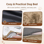 Comfort Expression Orthopedic Dog Beds for Large Sized Dog with Bolster | Waterproof Dog Couch Bed with Washable Cover & Non-Slip Bottom, Supportive Egg Crate Foam Large Pet Bed, 35x22 Inch