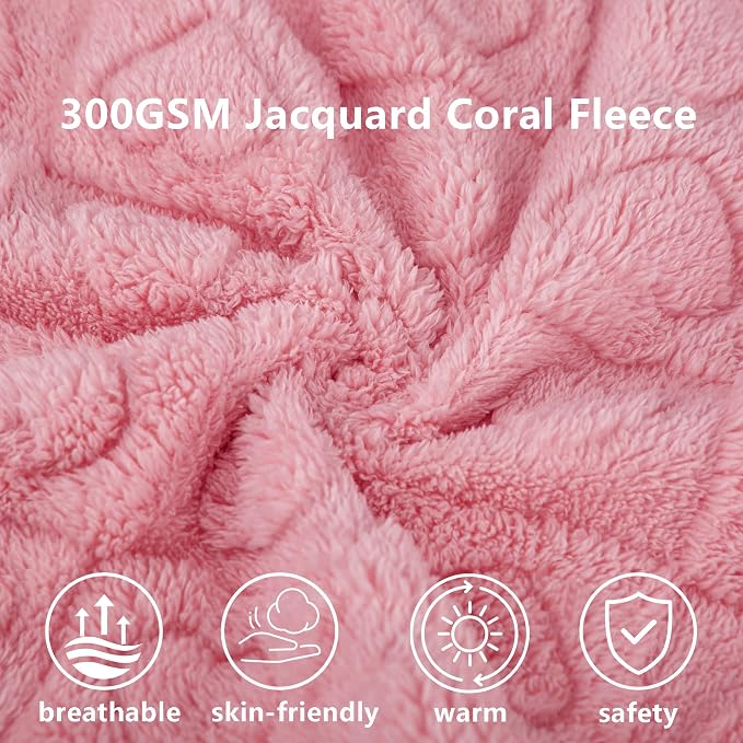gogobunny Pet Blanket for Dogs Cats, 300GSM Ultra Soft Coral Fleece Blanket, Washable Small Dog Cat Blanket, Calming Crate Mat, Furniture Protector for Couch Bed Car Seat, Pink, 30x40IN