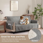 Quilted Recliner Chair Covers, Soft Lazy Boy Chair Covers, Water-Repellent Recliner Covers, Pet Friendly Chair Cover for Dogs Cats, Washable Sofa Protector (Recliner 22", Light Gray)