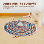 Potaroma Cat Toys Chargeable, 3in1 Hide and Seek, Interactive Fun | Automatic Fluttering Butterfly, Moving Feather, Kitten Wand, Indoor Kitty Exercise Kicker 22.8 Inch Cover for All Breeds