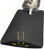 Cat Litter Mat 24x35 Inches, Honeycomb Double Layer Litter Trapping Mat, Waterproof Leakproof Urine Proof Cat Litter Box Mat for Cat Litter Box Area, Floor, Kitty Litter Rug