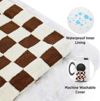 LE SURE Cute Aesthetic XL Dog Bed, Jacquard Thick Pet Pillow，44x32 | Shredded Chopped Foam,Modern Plush Crate Cushion Gift for Extra Large Dog, Waterproof Washable Cover, Anti Slip Bottom, Brown