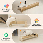 PETKARAY Horizontal Scratching Post, 30" Sisal Cat Scratch Pad, Large Cat Scratcher with Spring Toy, Protect Furniture for Indoor Kitten