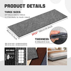 SREBAY Cat Scratch Couch Furniture Protector, Self-Adhesive Scratch Pad | 78.7x15.8In, Thicken, DIY Climbing Cat Carpet Mat for Door Window Protector, Couch Guard from Claw with Pins& Tape, LightGrey