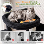 Globlazer Tall Cat Tower for Indoor Adult Cats, 72-inch, S72G, Dark Grey | Heavy Duty Cat Tree House for Big Cats with 2 Extra-Large Padded Platform, 7 Sisal Scratching Posts, 3 Large Condos