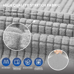 Stretch Loveseat Couch Cover, 2 Cushion Couch Slipcover,Silver | 1-Piece Washable Sofa Cover Pet Friendly (55"-78") Furniture Protector Soft Jacquard, Elastic Bottom for Dogs & Kids