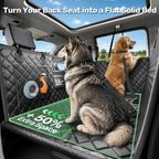 Zanch Heavy-Duty Dog Car Seat Cover, Flat Solid Back Seat Extender for Multi Large Dogs, Hard Bottom Supports 450 lb, Waterproof Scratchproof Hammock Protector, Standard for Cars, SUV, Trucks, Black