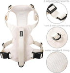 TUG Grab Dog Harness with Built-in Magnetic Traffic Leash (Medium/Cream) | Padded Magnetic Traffic Handle | Front & Rear Leash Clips | 4-Point Adjustable Fit | Durable Nylon | Aids No-Pull Training