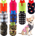 Reginary 10 Pack Small Dog Sweaters Fleece Pet Dog Clothes with Leash Ring Soft Warm Winter Puppy Plaid Shirt(Bright)