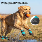 Non-Slip Dog Booties with Steady Traction - Flexible Rubber Sole Dog Shoes for Rain & Hardwood Floors, Breathable Mesh Paw Protectors for Labradors, Pitbulls, Rottweilers, 4Pcs