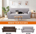 XINEAGE Stretch 3 Seater Slipcover, Non-Slip Pet Couch Cover,Silver Gray | Washable Furniture Protector, Elastic Bottom, Dogs & Cats Friendly, Scratch-resistant, Fast Setup, High Elasticity