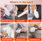Dog Grooming Vacuum Kit & Pet Clipper - 6-in-1 Shedding Brush with 99% Hair Suction, 6 Grooming Combs Included