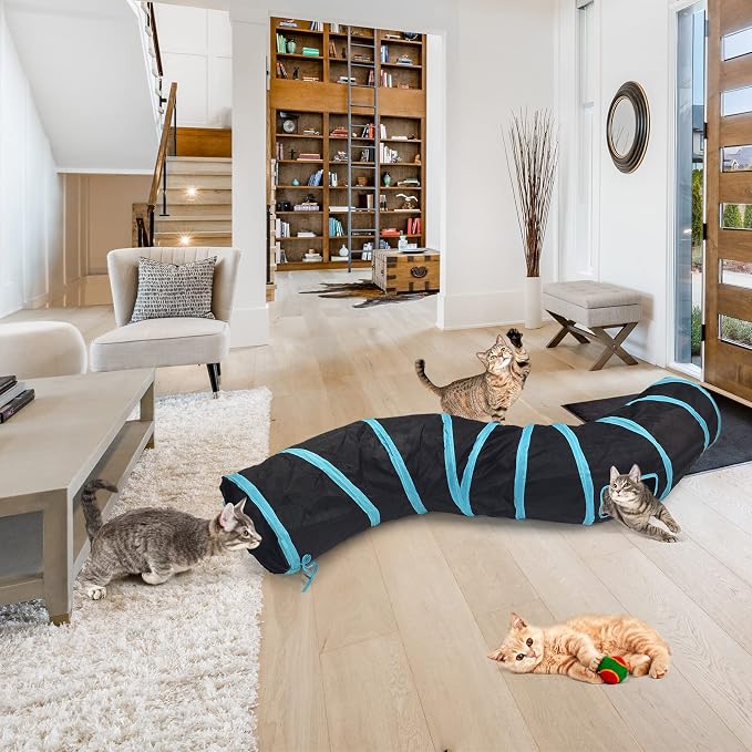 Bemodst Collapsible Cat Tunnels - 2/3/4/5 Way Interactive Maze for Kittens, Rabbits, Ferrets