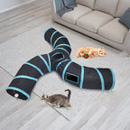 Cat Tunnel,3 Way Large Collapsible Tunnels Tube Upgrade with 4 Peek Hole,S-Shaped Maze House Play Toy Interactive Cat Toy for Cat Kitten Kitty Rabbit
