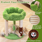 Woochpet 20" Small Cat Tree with 3 Scratching Posts and Perch Bed | Removable Washable Top Cover, Natural Sisal Rope, Compact Design, For Small Cats and Kittens