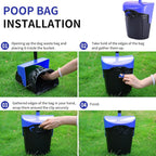 ienjoyed 43" Tall Pooper Scooper Large Swivel Bin & Rake with 100 Waste Bags,Heavy Duty Dog Pooper Scooper for Dogs, Long Handle Poop Scooper with Lid for Yard, Grass, Gravel (Blue)