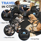 Back Seat Extender for Dogs - Hard Bottom Dog Car Seat Cover for Back Seat, Waterproof Backseat Pet Travel Cover, Anti Scratch Dog Hammock for Car SUV Sedan, Black