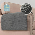 H.VERSAILTEX Plush Chenille Couch Armrest Cover 2 Packs Thick and Soft Sofa Covers Furniture Protector Cover for Pets (27.5" x 27.5", Grey)