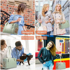 Lasaviin Fashion Dog Purse Pet Carrier Leather Bag for Small Dogs Cats Puppy, Portable Tote Bag Airline Approved Soft-Sided Carriers (Green)