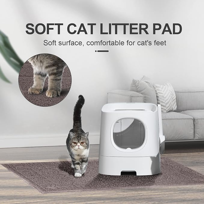 Cat Litter Mat, Litter Trapping Mat Soft on Kitty Paws, 35" x 24" Kitten Litter Box Mat for Cleaner Floors, Waterproof, Easy Clean, Durable Large Size Cat Litter Pad for Kitten.