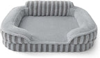 LE SURE Cute Cozy High Back Orthopedic Dog Beds Large Sized Dog,35" Grey | Waterproof Pet Bed with Sides, Aesthetic Comfy Egg-Crate Foam Pet Couch Sofa, Removable Washable Cover, Non-Slip Bottom