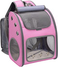 Expandable Cat Backpack Carrier, Portable Cat Backpack Up to 18 lbs | Airline Approved Pet Travel Carrier, Super Ventilated Design, Ideal for Traveling/Hiking /Camping, Pink