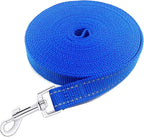 Nylon Training Dog Leash for Small Medium Dogs, 15ft 20ft 30ft 50ft 100ft Reflective Long Leash Dog/Puppy Lead for Obedience Recall Training, Camping