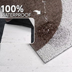 Cat Litter Mat Litter Trapping Mat, 33"x22" Waterproof Urine Proof Litter Box Mat Catcher Mat Non-Slip Washable for Kitty Kitten, Brown