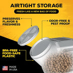 Vittles Vault Traditional Pet Food Storage Container For Dog Kibbles/Bird Seed/Oatmeal/Rice/Flour/Cereal, BPA Free Plastic, Sealed Airtight For Cat Food, Up To 80 lb, Made in USA, With Scoop, Gray