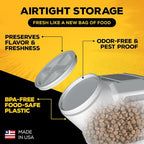 Vittles Vault Traditional Pet Food Storage Container For Dog Kibbles/Bird Seed/Oatmeal/Rice/Flour/Cereal, BPA Free Plastic, Sealed Airtight For Cat Food, Up To 60 lb, Made in USA, With Scoop, Gray