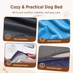 Comfort Expression Orthopedic Dog Bed for Extra Large Dogs with Bolster | Waterproof Dog Couch Bed with Washable Cover & Non-Slip Bottom, Supportive Egg Crate Foam XL Pet Bed, 45x35 Inch