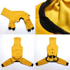 D Doggy Star Italian Greyhound Clothes Stretchy Fleeced Lining Simple Onesie Whippet for Dog Coat (M,Simple Mustard)