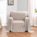 Small Couch Cover Oversized Armchair Sofa Covers Washable for Dogs Single Recliner Sofa Slipcover, Cat Scratch Proof Soft Sofa Throw Protector for Pets, 71" x 91", Oat