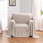 Small Couch Cover Oversized Armchair Sofa Covers Washable for Dogs Single Recliner Sofa Slipcover, Cat Scratch Proof Soft Sofa Throw Protector for Pets, 71" x 91", Oat