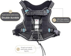 Service Dog Tactical Vest Harness and Leash Set Large Sized Dog Emotional Support- Tactical Dog Harness Training Collar with Name (Black, M)