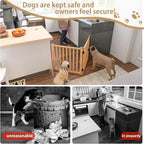 Freestanding Wooden Dog Gate Indoor- 23" H 2 Panels 2PCS | No-Painted Folding Pet Gate, Foldable Puppy Fence for Stairs, Doorways, Hallways
