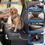 Dog Car Seat Cover, Back Seat Cover for Dog Pet Car Seat Universal Waterproof Scratch Proof Nonslip Durable Soft Pet Backseat Protector for Cars Trucks & SUVs (Black)