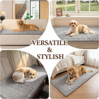 Pet Couch Covers, Non Slip Sofa Cover for 2 Cushion Couch Protector | Small Couch Covers for Dogs Washable, Dog Mat for Couches Against Scratches & Stains, Pet Friendly, Light Grey, 27.6" x 59"