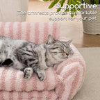 Hollypet Cat Bed Small Dog Orthopedic Couch Beds for Pets up to 13 lbs | Fluffy Multifunctional Double-Layer Warming Kitten Pet Couch Orthopedic Beds with Machine Washable Cover and Non-Slip Bottom