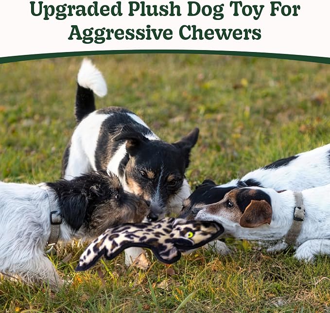 SHARLOVY No Stuffing Dog Toys Crinkle Squeaky, Long Lasting Chews for Aggressive, Durable Plush Dog Puppy Chew Toys for Teething, with 6 Tough Layers for Small Medium Large Breed-2 Pack,Small