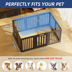 Cozy-Picket Dog Playpen, Expandable Decorative Puppy Fence with Room Divider to Create 2 Rooms for Puppies and Small Dogs, 24", 12 Panels, Black