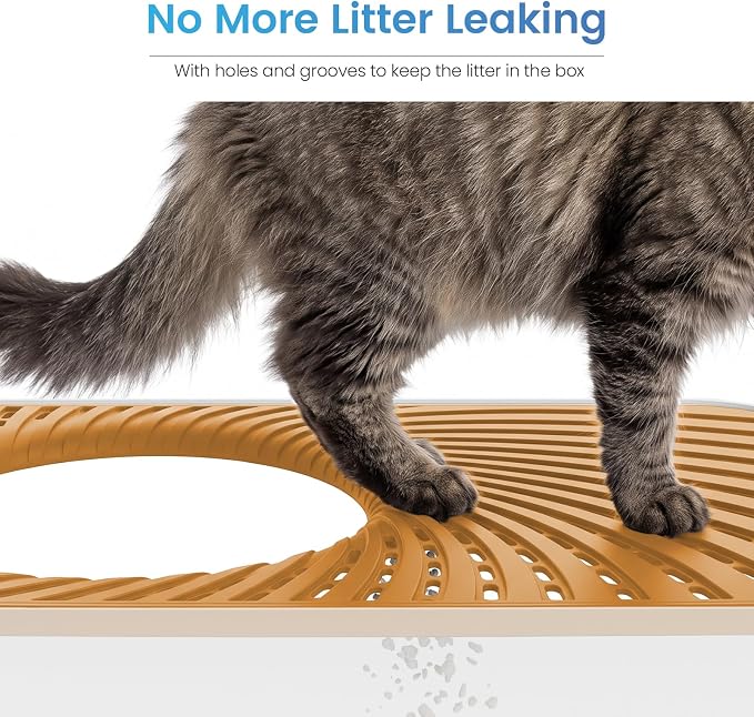 SuzziPaws Stainless Steel Litter Box Dog-Proof Leak-Proof for Multi-Cats | XL Orange Hooded Top-Entry with Filter Lid & Scoop, Cat Litter Box High Walls Prevent Spills, Ideal for Multi-Cats