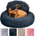 PetJett Small Dog Bed - 23'' Round Dog Beds, Calming Puppy Bed - Washable Dog Bed - Anti-Slip, Super Soft Fluffy Plush Faux Fur Pet Bed, Anti-Anxiety Premium Comfort Donut Bed, Fits Dogs Upto 25 lbs