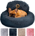 PetJett Small Dog Bed - 23'' Round Dog Beds, Calming Puppy Bed - Washable Dog Bed - Anti-Slip, Super Soft Fluffy Plush Faux Fur Pet Bed, Anti-Anxiety Premium Comfort Donut Bed, Fits Dogs Upto 25 lbs