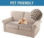 H.VERSAILTEX Plush Chenille Couch Cover for 3 Cushion Couch Anti Slip Washable Sofa Slipcovers Soft and Durable Furniture Protector for Dogs Cats Kids (27.5" x 59", Taupe)